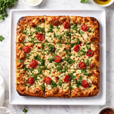 Fine herb grandma style pizza