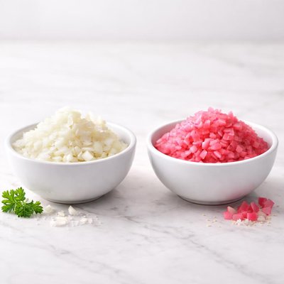 Finely chopped onions and oreserved chopped raddish