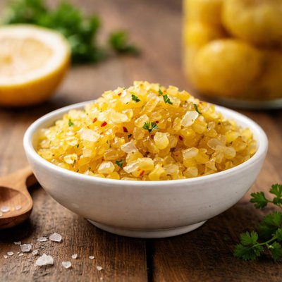 Finely chopped preserved lemon