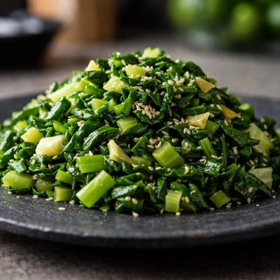 Finely chopped stir fry choy sun