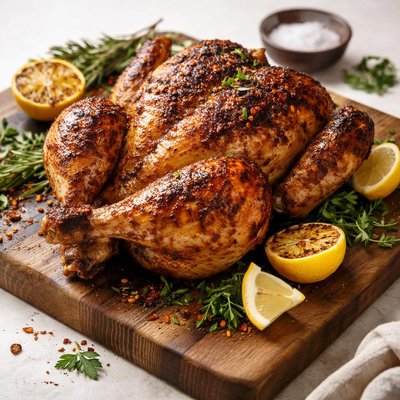 Fire-roasted chicken