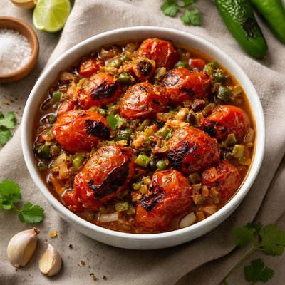 Fire roasted tomatoes with green chili