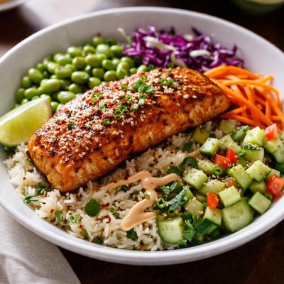 Firecracker salmon bowl jonathans grille
