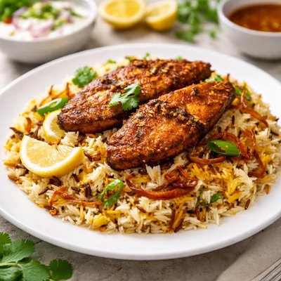 Fish biryani