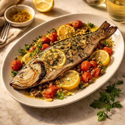 Fish branzino