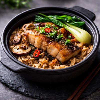 Fish clay pot rice