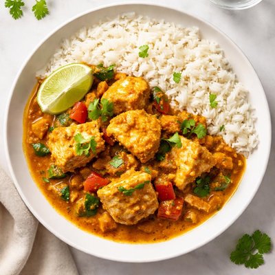 Fish colombo with rice
