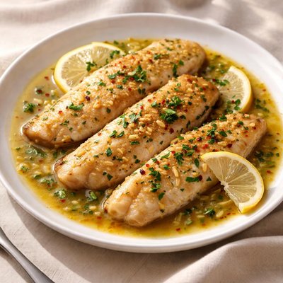 Fish fillet in sauce