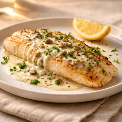 Fish fillet with creamy sauce