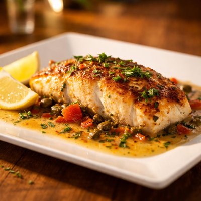 Fish fillet with sauce