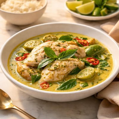 Fish green curry
