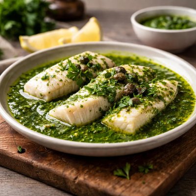 Fish in green sauce