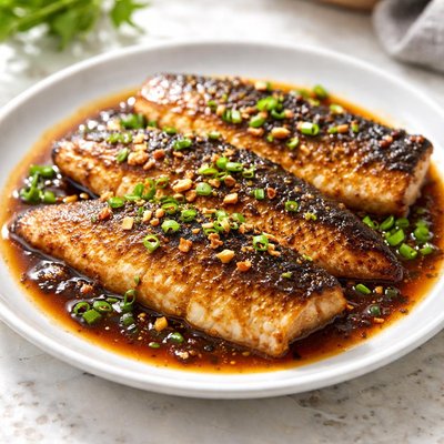 Fish in margarine with soy sauce