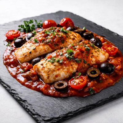 Fish in red sauce
