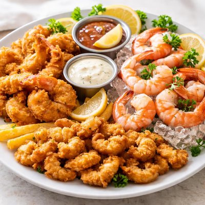 Fish market sheimp platter