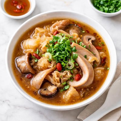 Fish maw soup with pig stomach