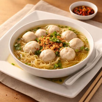 Fishball noodles soup