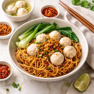 Fishballs noodles dried