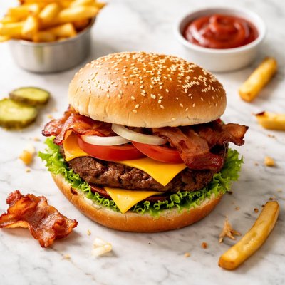 Five guys bacon cheese burger