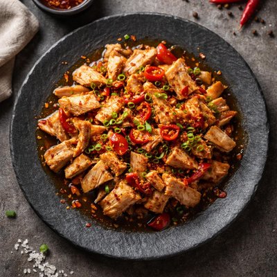 Flaked tuna in chili oil