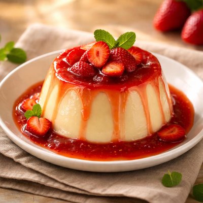 Flan morango