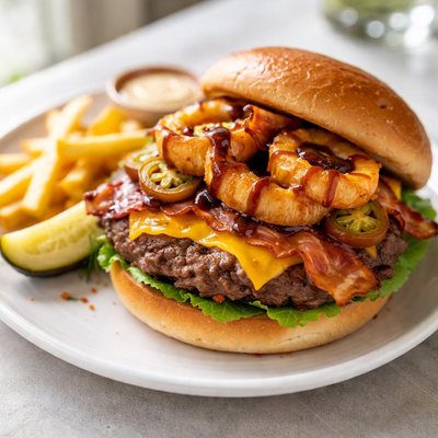 Flannigans cowboy burger