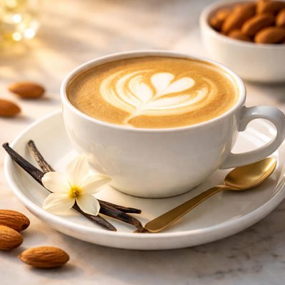 Flat white vanilla almond