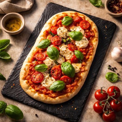 Flatbread with tomato sauce