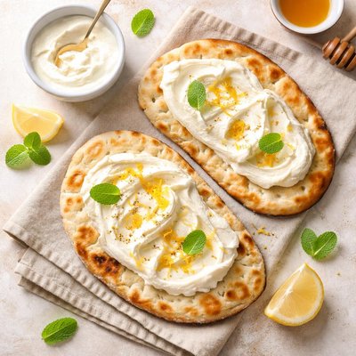 Flatbread with whipped cream