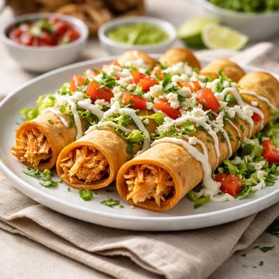 Flautas mexicanas de pollo