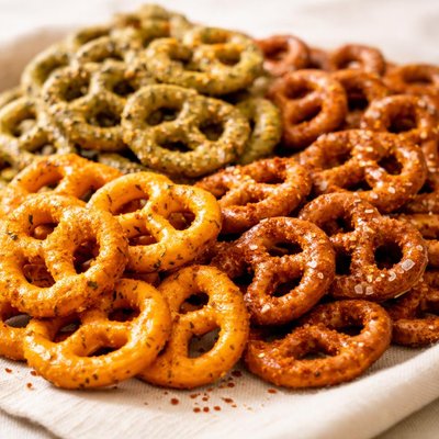 Flavored pretzels