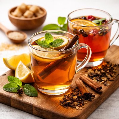 Flavoured tea with sugar