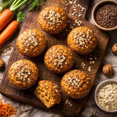 Flaxseed and carrot muffin