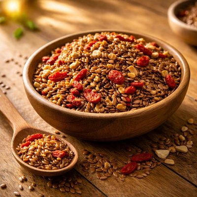 Flaxseed and goji mix