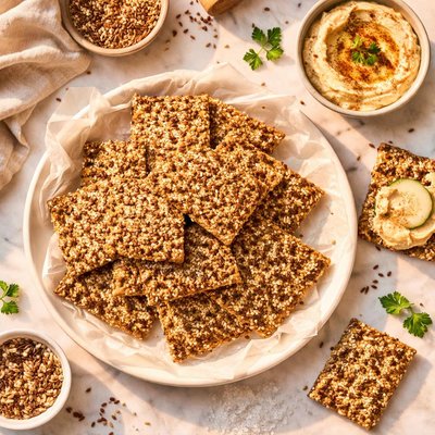 Flaxseed grain crackers
