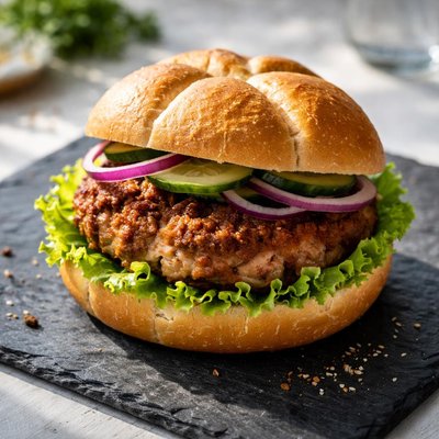 Fleischpflanzerl semmel