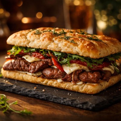 Forcaccia beef sandwich