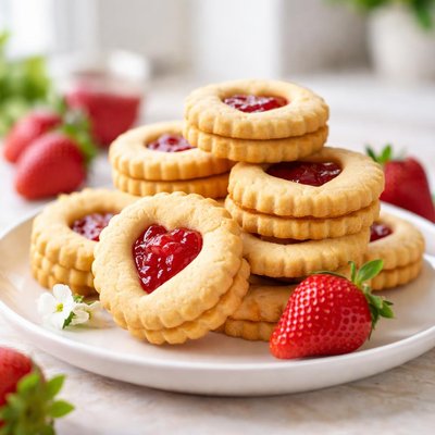 Fox strawberry jam cookies