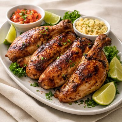 Frango assado na brasa