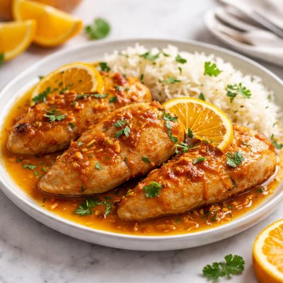 Frango molho de laranja