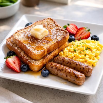 Frech toast sausage egg