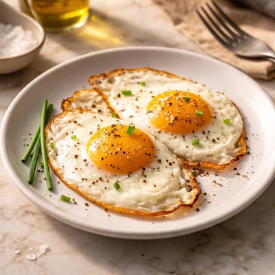 Free range over easy eggs