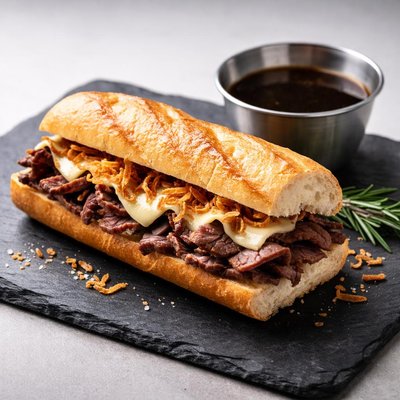 French dip a quarter baguette