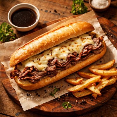 French dip sub with cheese