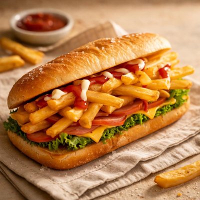 French fries sandwich