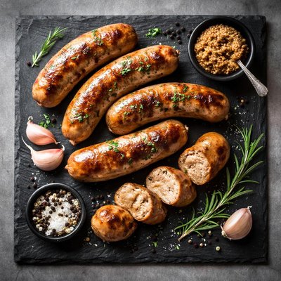 French garlic pork sausage