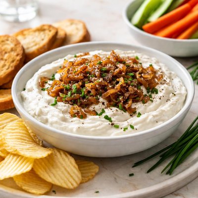 French onion greek yoghurt dip