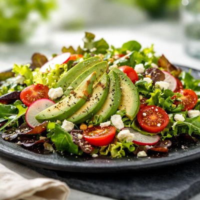 French salad with avocado