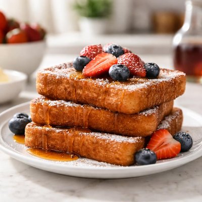 French toast with powdered sugar