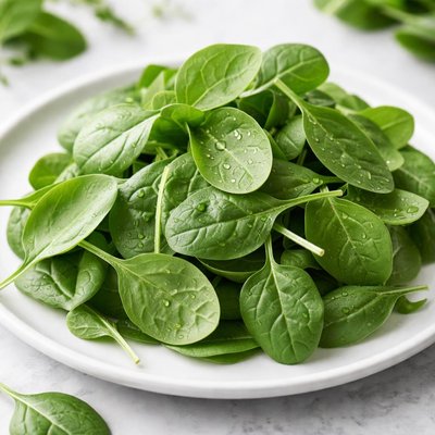 Fresh baby spinach leaves